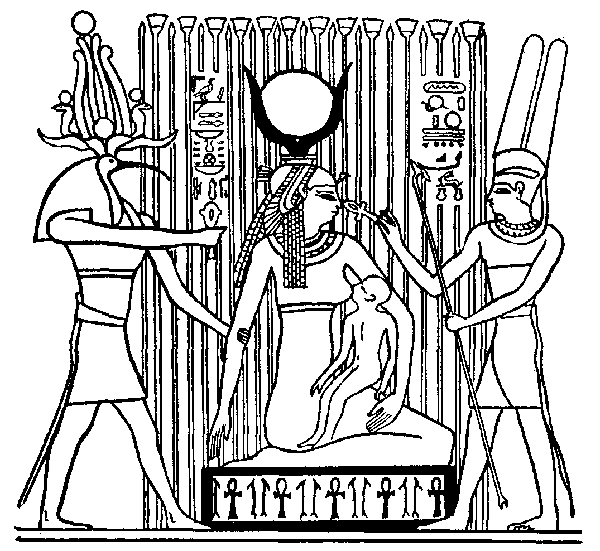 Thoth and Amen-Rā Succouring Isis in the Papyrus Swamps.