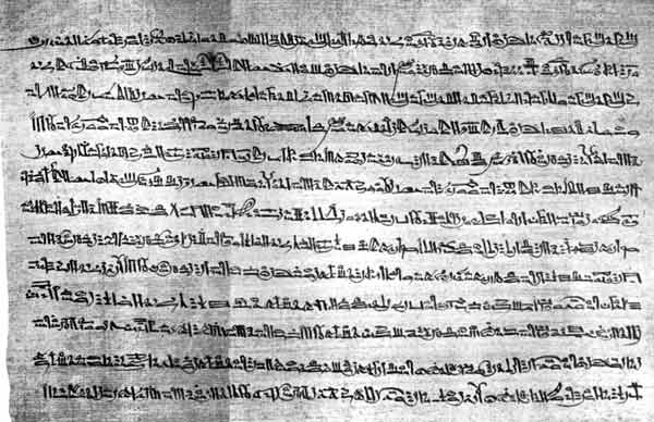 A Page of the Hieratic Text, from the Great Harris Papyrus